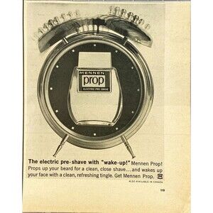 Mennen "The electric pre-shave with "wake-up" Vintage Print Ad 1963